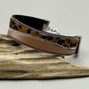 Leopard Print and Tan Bracelet